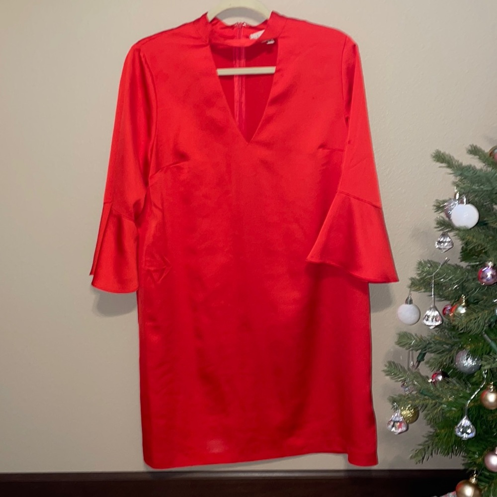 Red midi dress